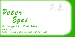 peter egei business card