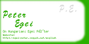 peter egei business card